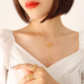 18K Gold-Plated Titanium Steel Letter Pendant Necklace