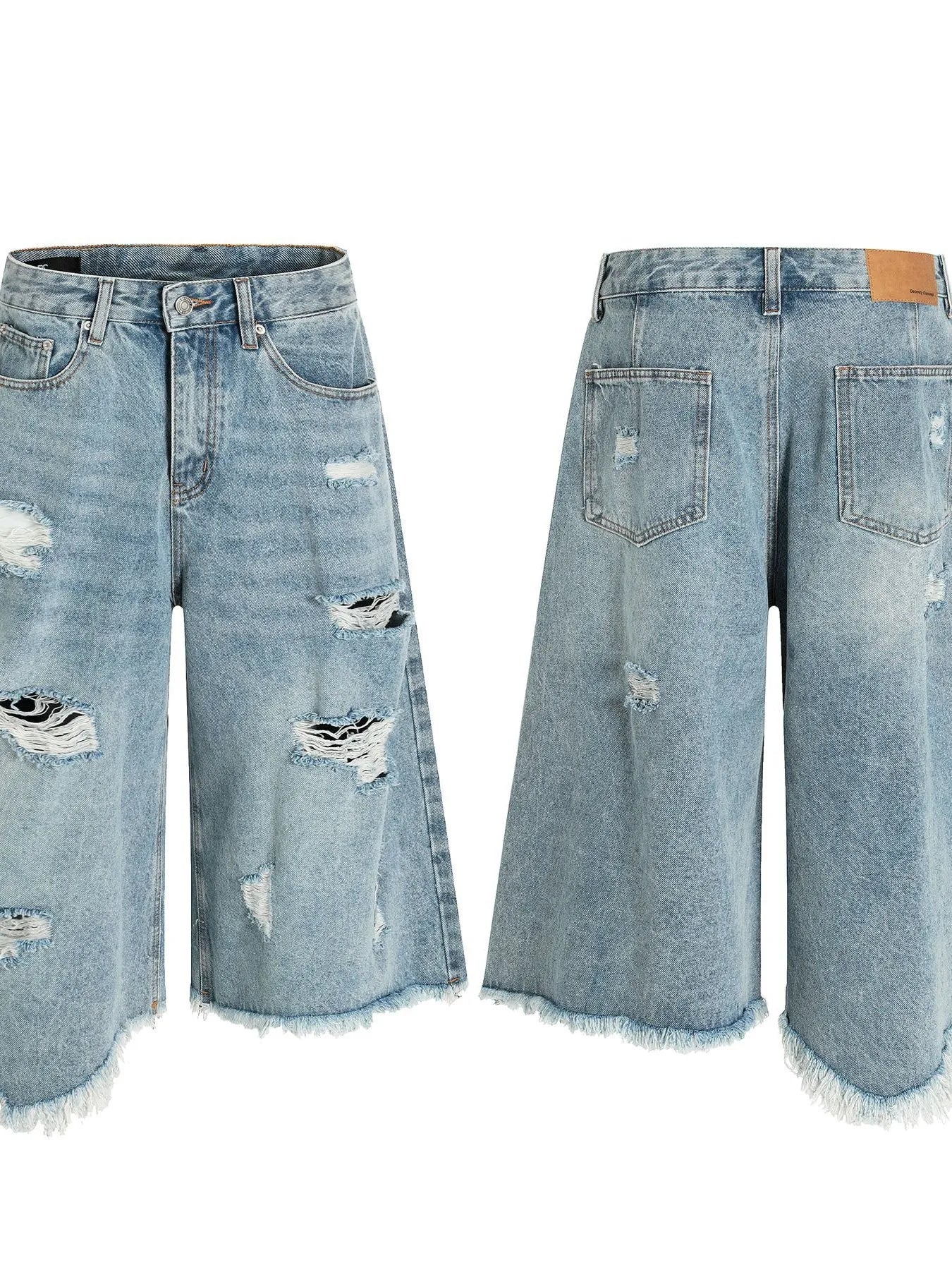 Men's Oversized Distressed Demin Shorts