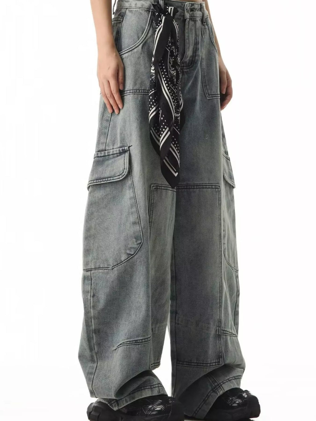 Men's Full Size Loose Fit Cargo Jeans Plus Size
