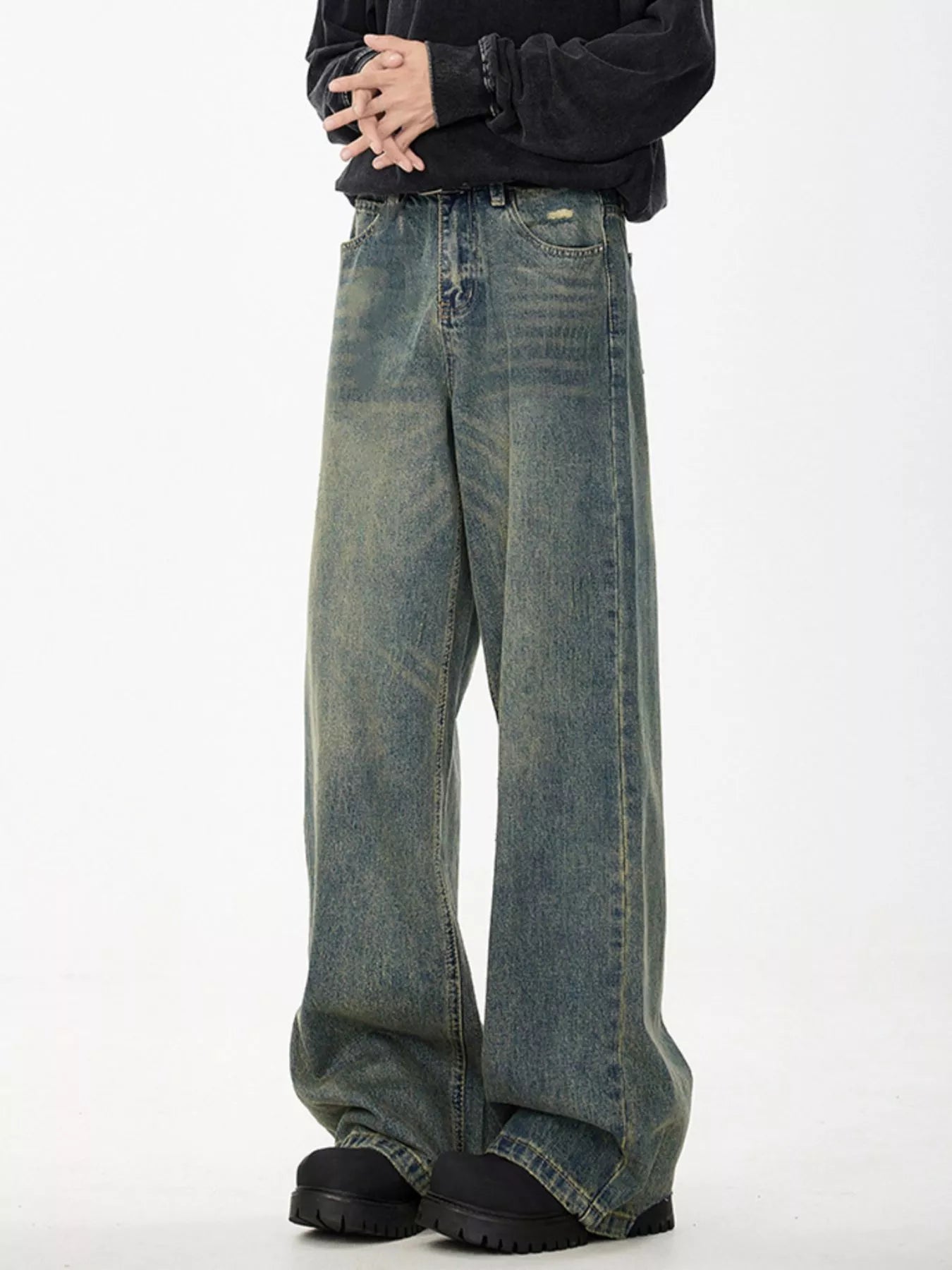 Men's Full Size Wide Leg Relaxed Fit Jeans Plus Size