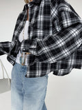 Oversized Plaid Button Up Shirt
