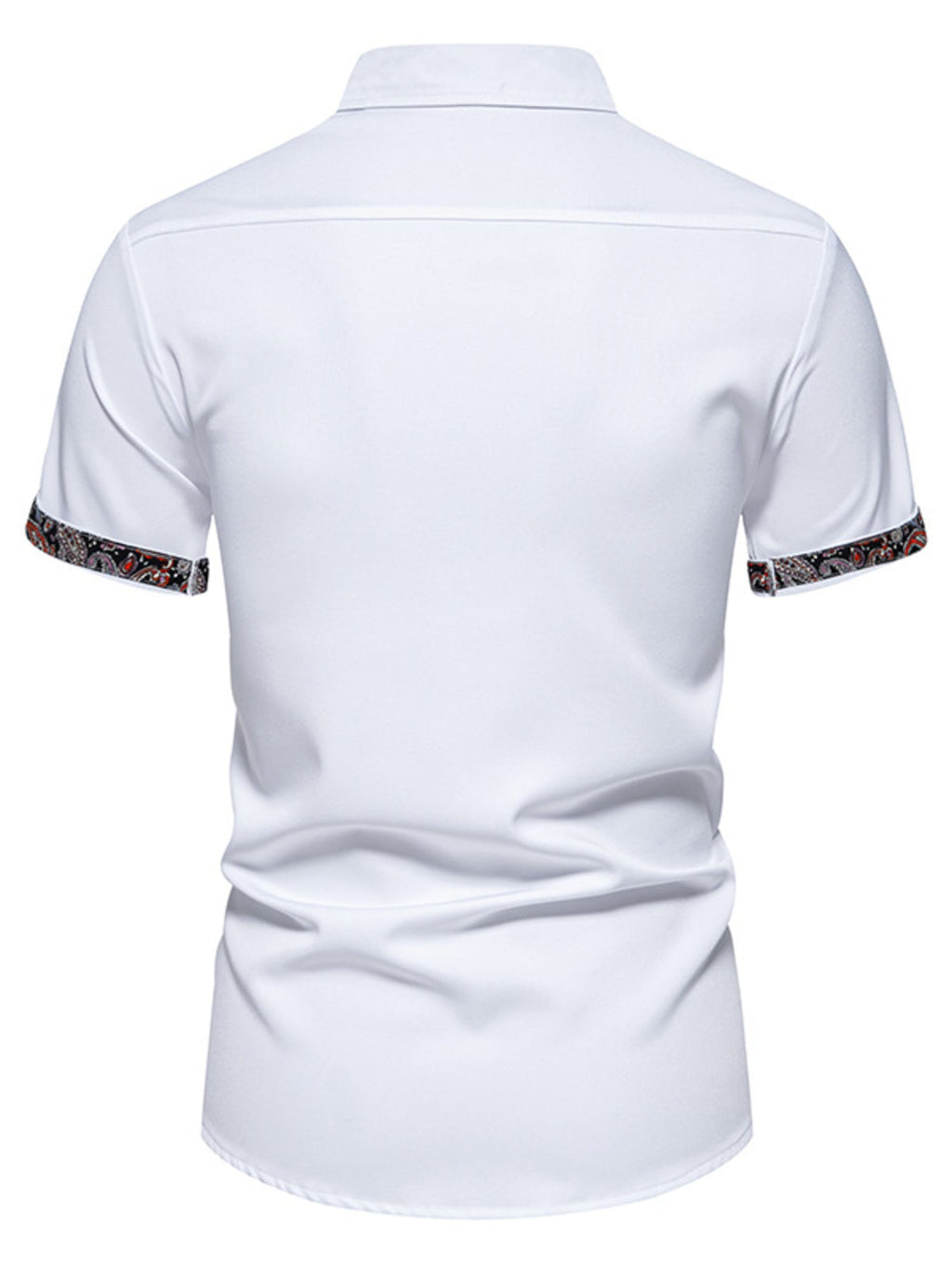 Men's Paisley Trim Short Sleeve Shirt