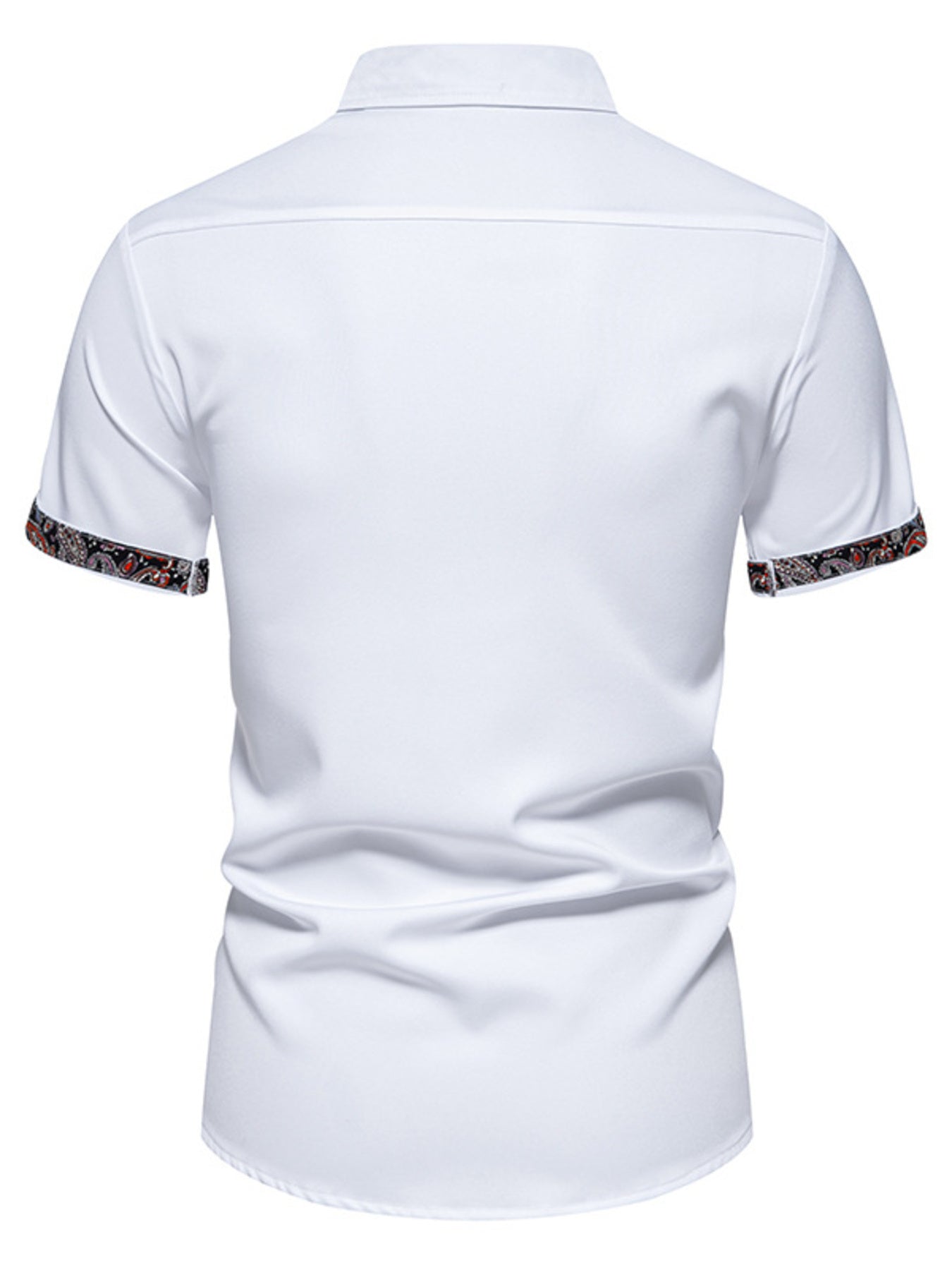 Men's Paisley Trim Short Sleeve Shirt