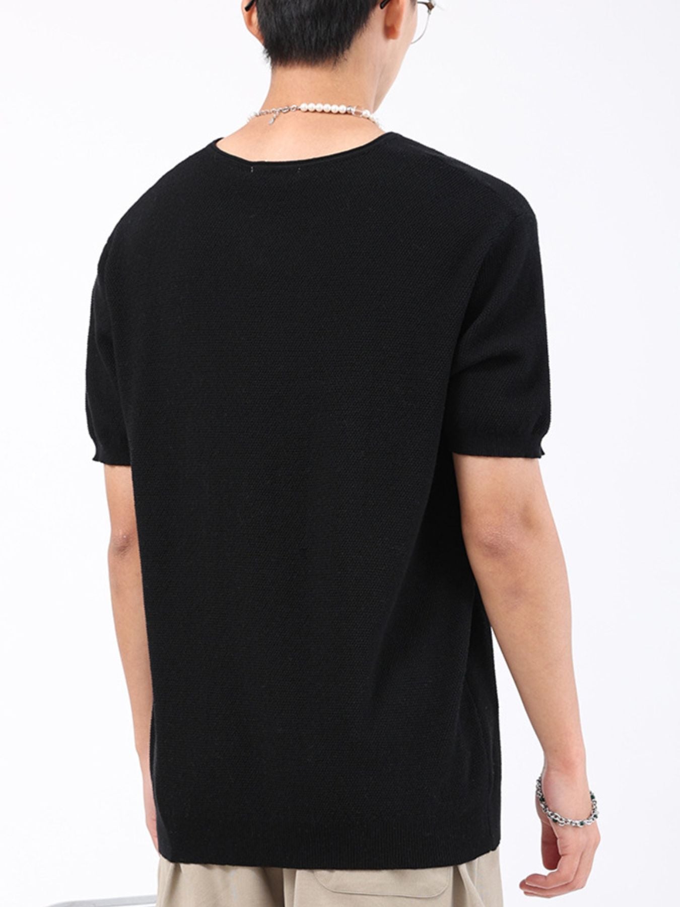 Men's Plus Size Casual Knit Short Sleeve T-Shirt
