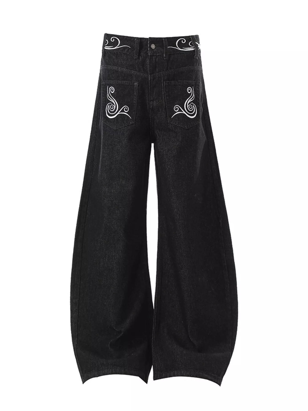 Men's Full Size Embroidered Wide Leg Jeans Plus Size