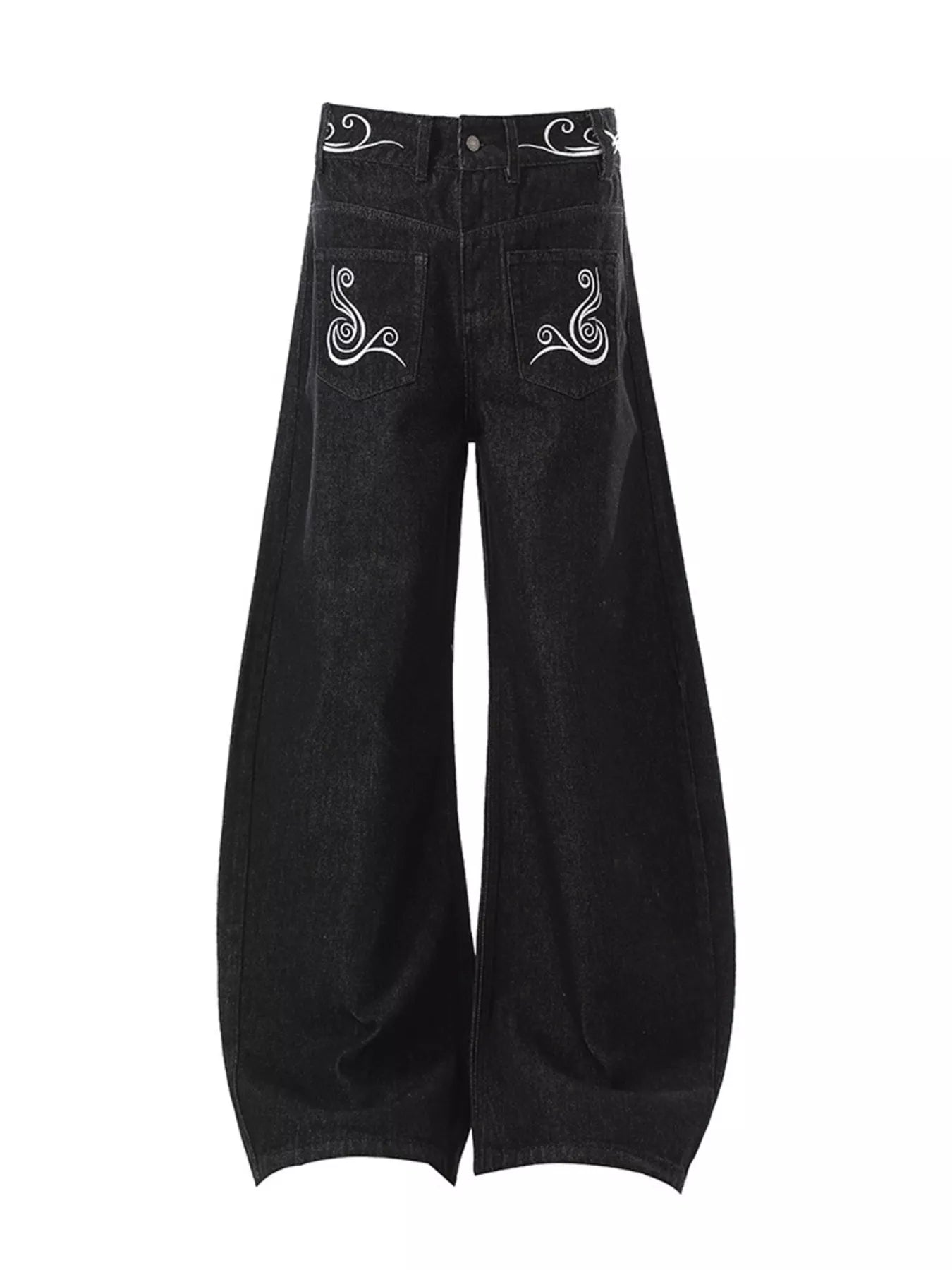 Men's Full Size Embroidered Wide Leg Jeans Plus Size