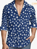 Men's Full Size Printed Button Up Long Sleeve Shirt Plus Size