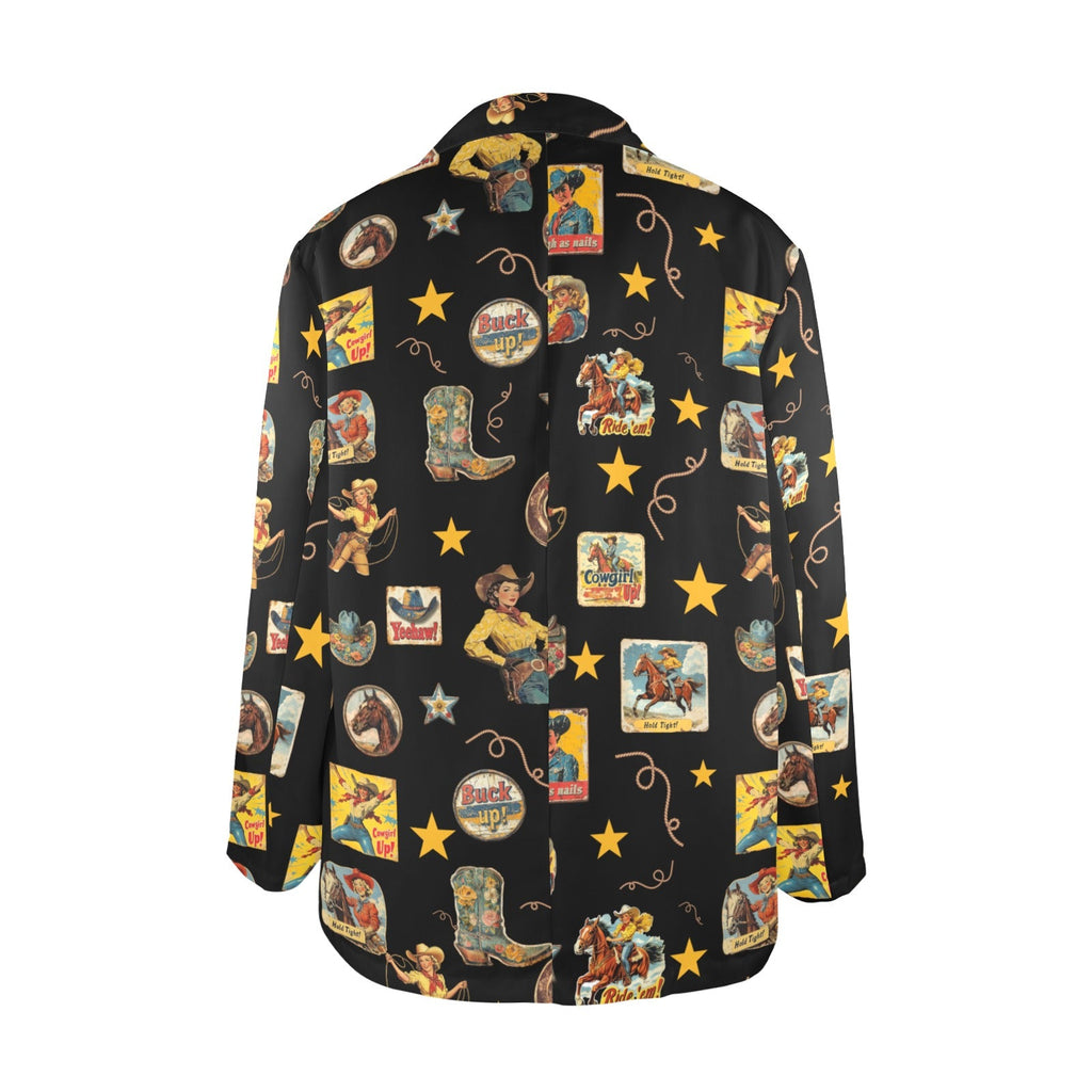 Baha Ranch Vintage Cowgirl Collage Western Blazer