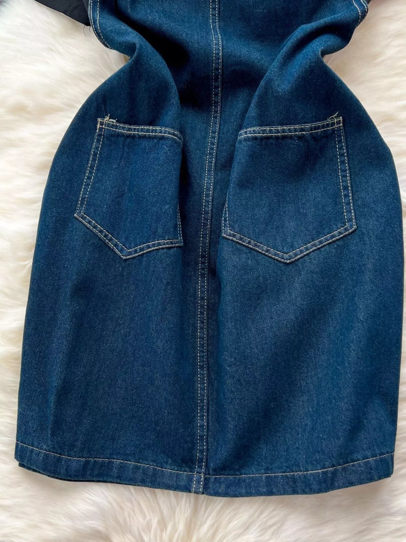 Short Sleeve T-Shirt and Denim Overall Dress Set