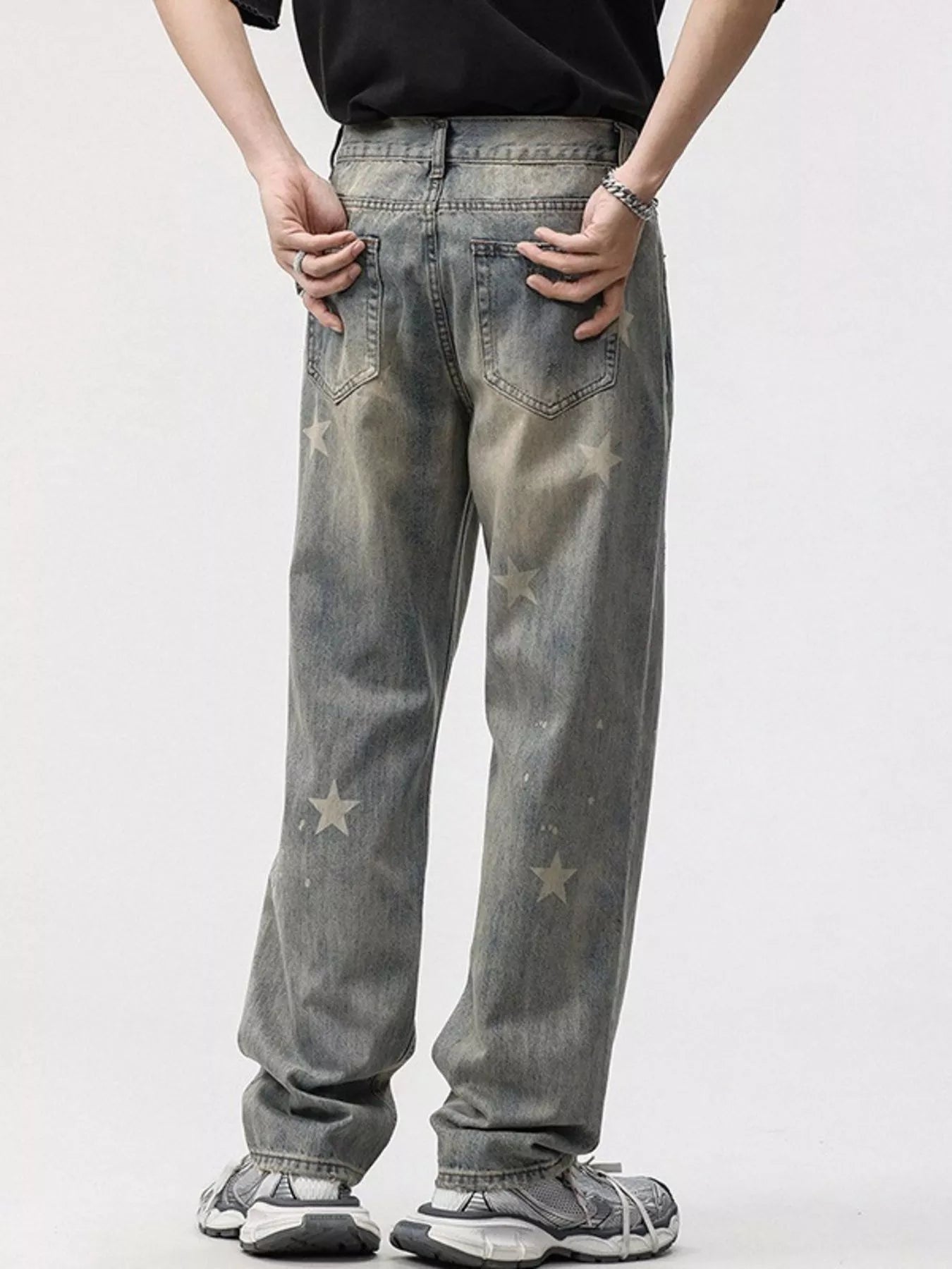 Men's Star Wide Leg Jeans
