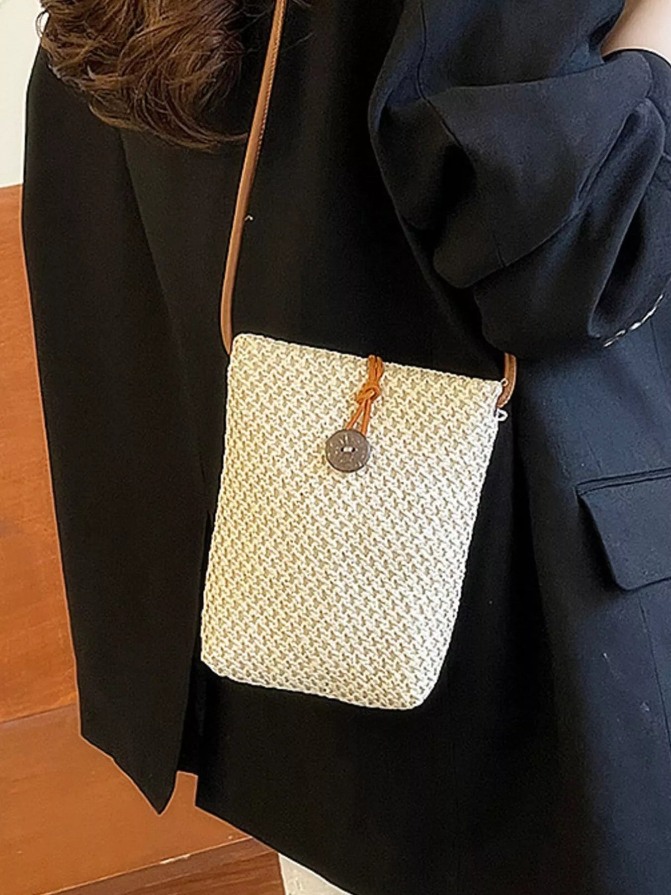 Woven Texture Crossbody Bag