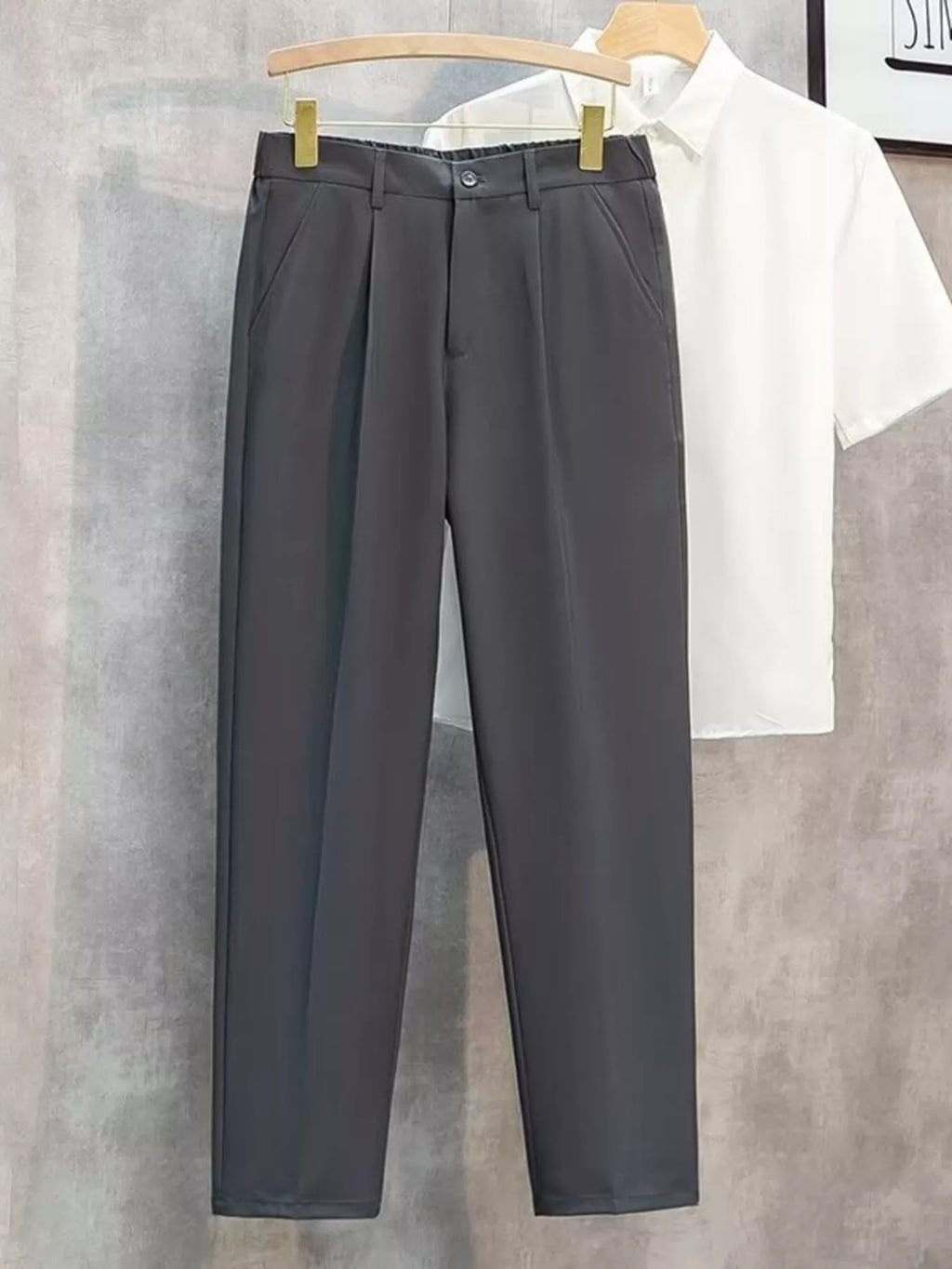 Men's Plus Size Classic Straight-Leg Pants