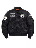 Men's Plus Size Embroidered Patches Bomber Jacket
