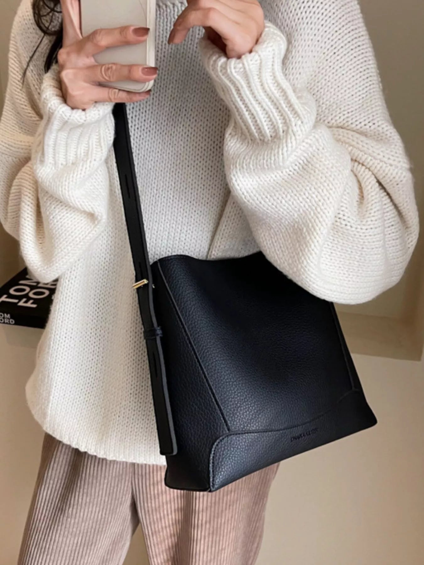Leather Adjustable Strap Crossbody Bag