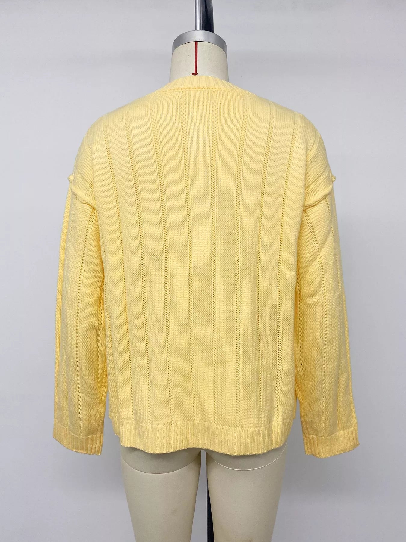 Button Up Dropped Shoulder Cardigan