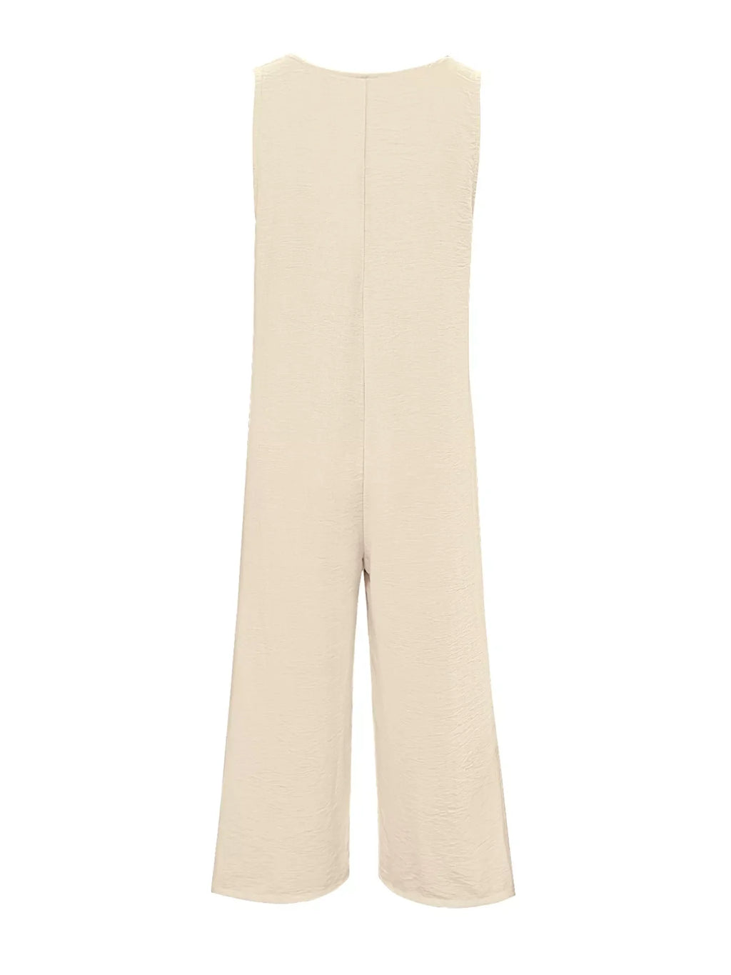 Sleeveless Button Front Wide Leg Jumpsuit