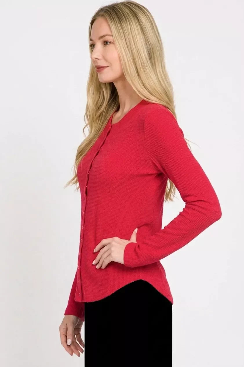 Zenana Double Knit Snap Button Shirts