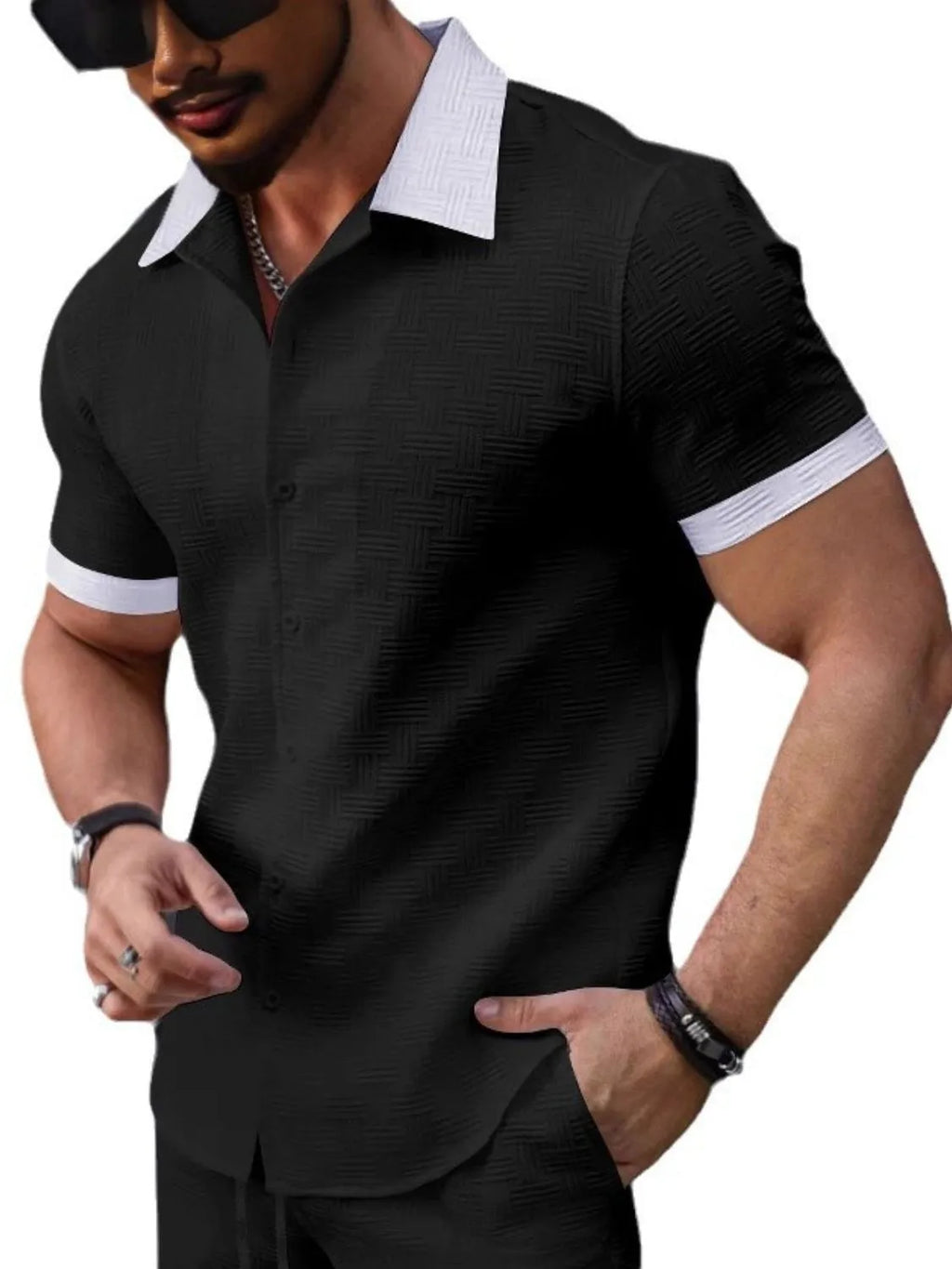 Men's Button Up Short Sleeve Shirt