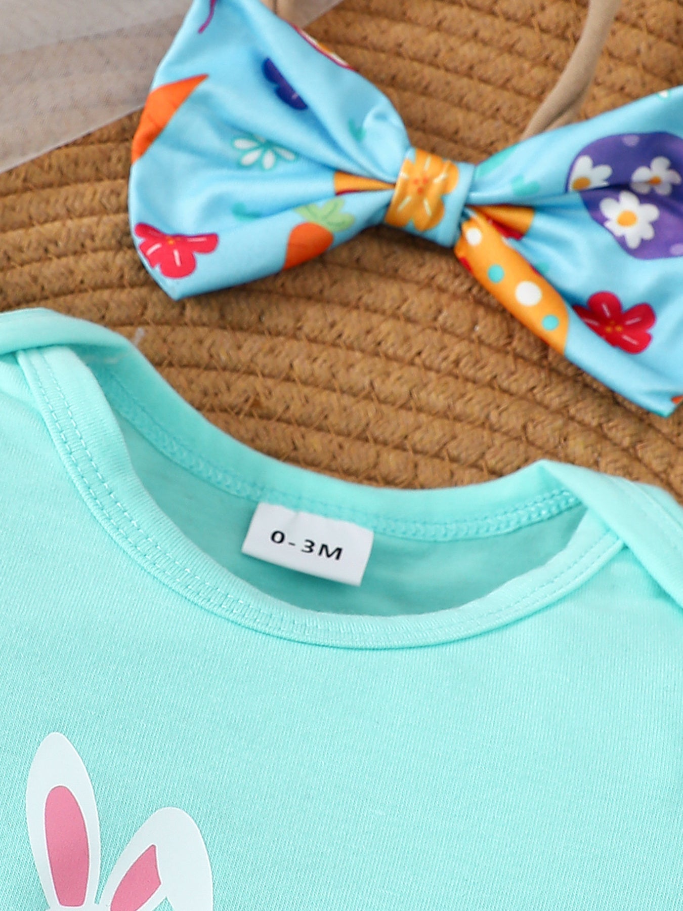 Children's Easter Graphic Bodysuit and Skirt Set with Headband