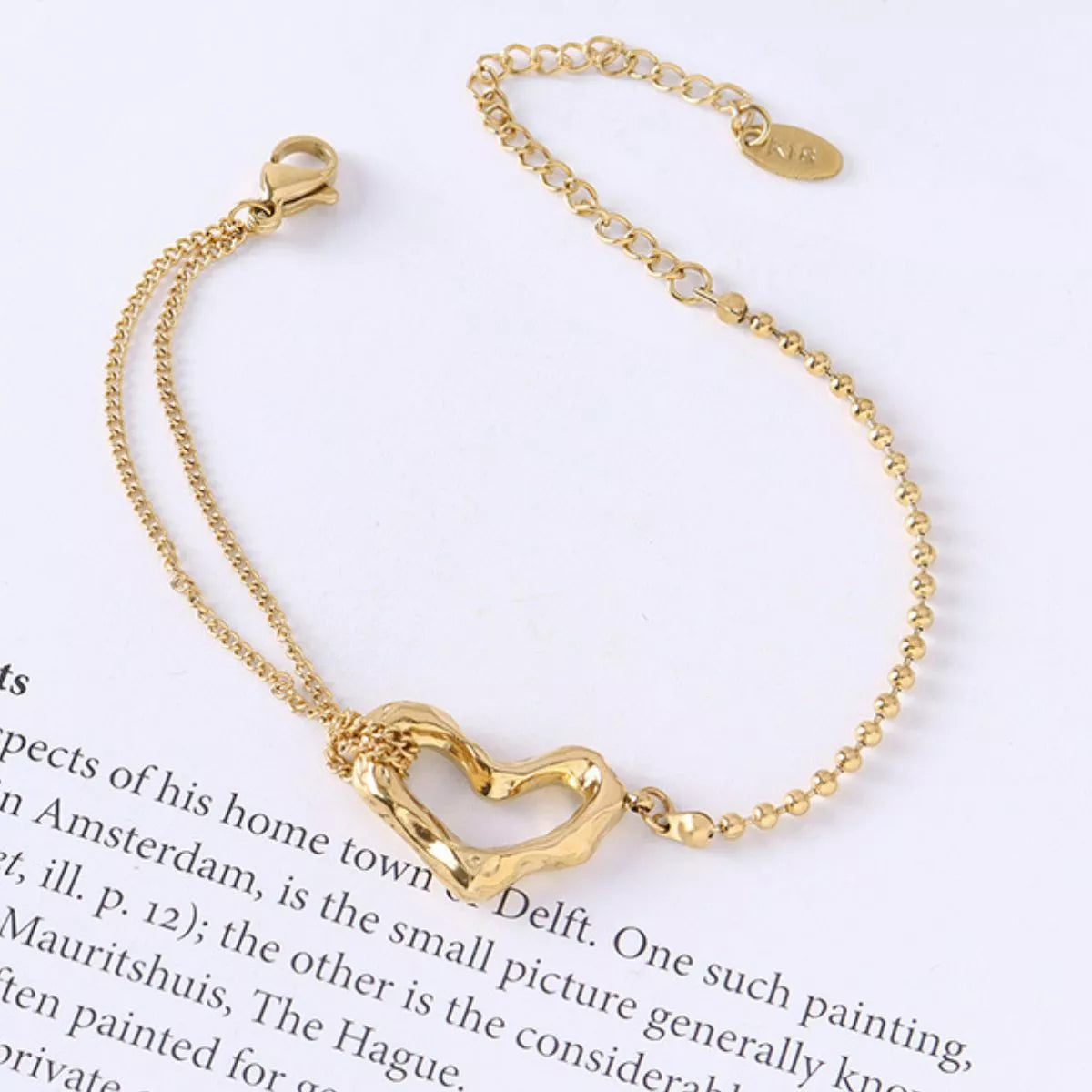 18K Gold-Plated Titanium Steel Heart Bracelet