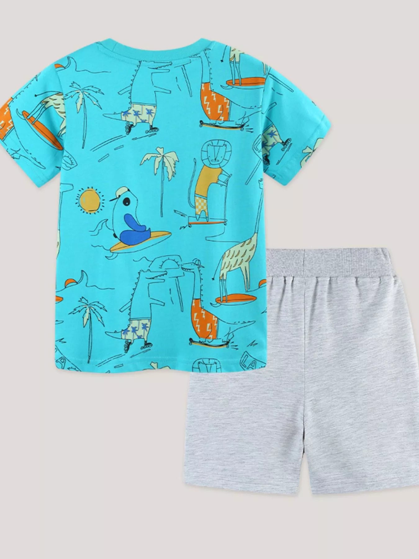 Children's Animal Print Tee and Shorts Set
