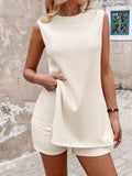 Side Slit Tank Top and Shorts Set