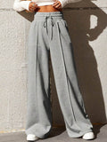 Wide Leg Drawstring Waist Pants