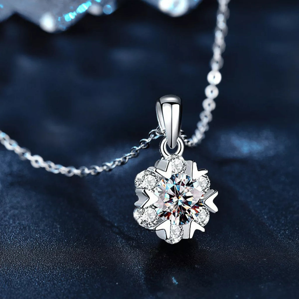 1 Carat Moissanite 925 Sterling Silver Pendant Necklace