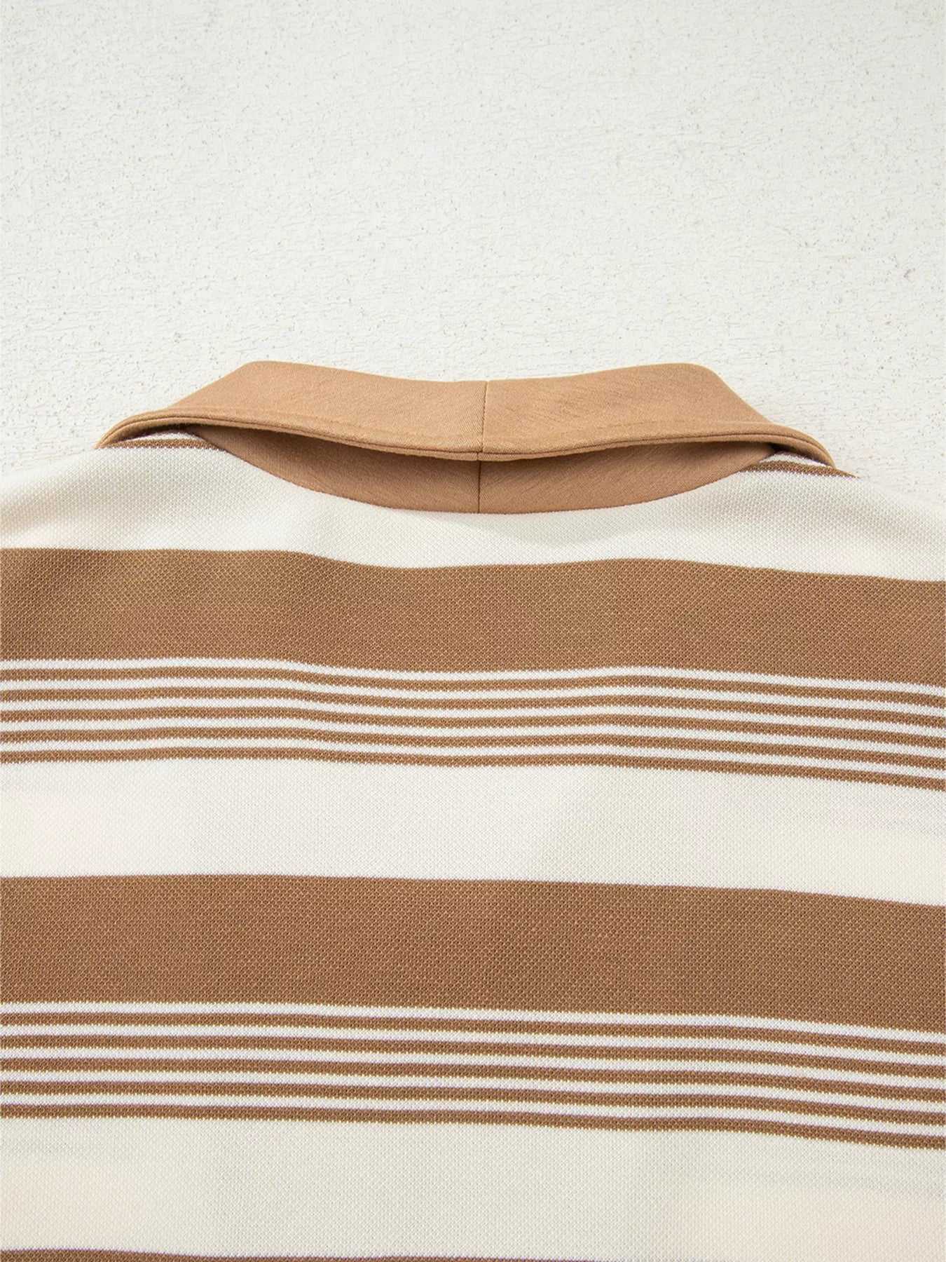 Stripe Zip Collar Patchwork Vintage Sweatshirt