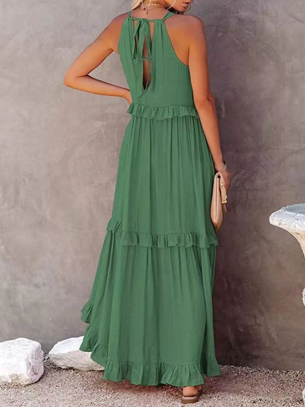 Ruffled Tiered Sleeveless Maxi Dress