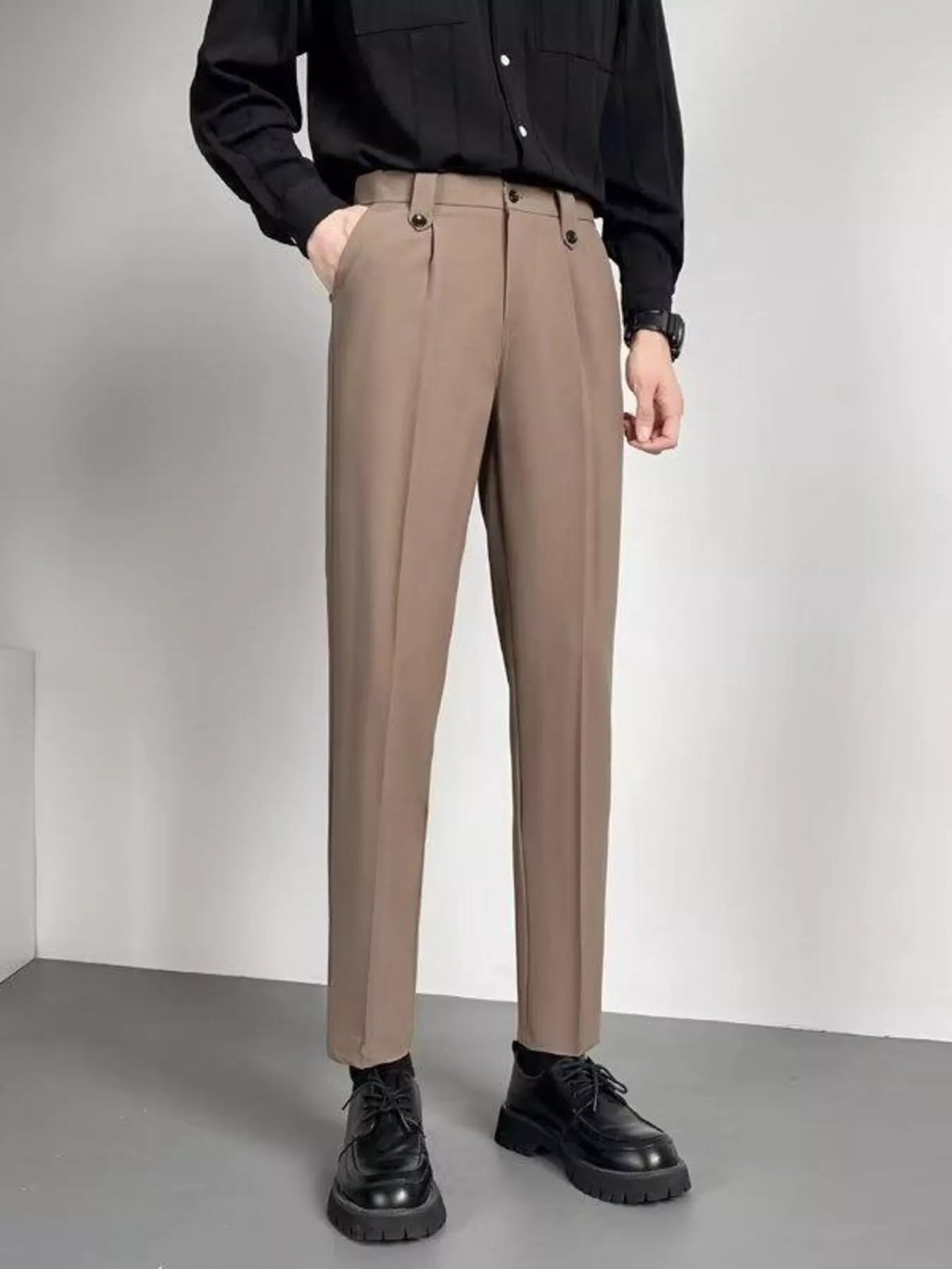 Men's Slim Fit Ankle-Length Dress Pants