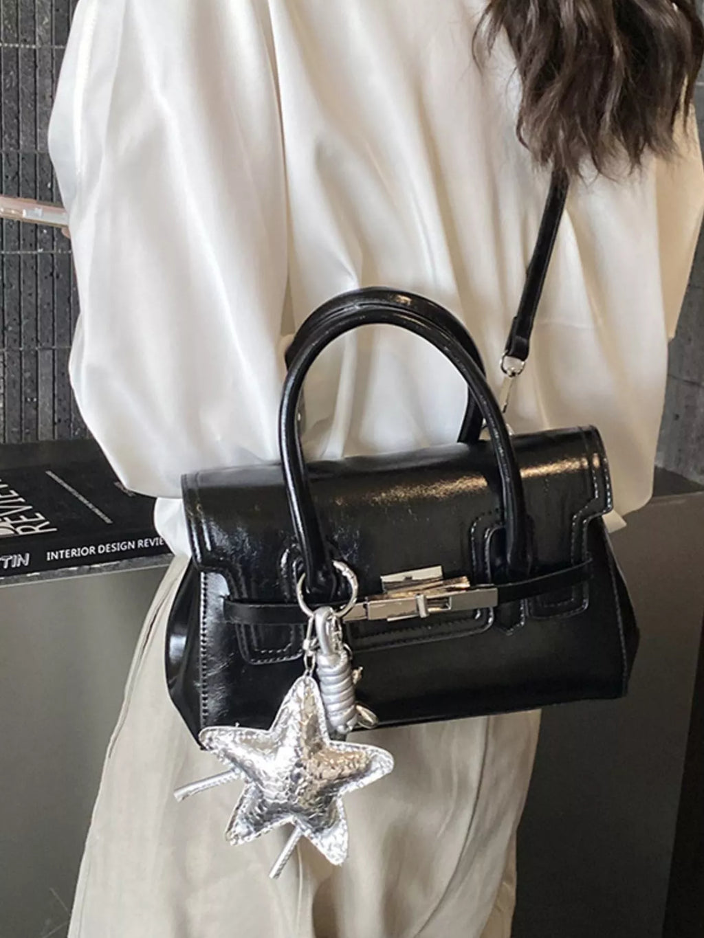 Leather Top Handle Crossbody Bag