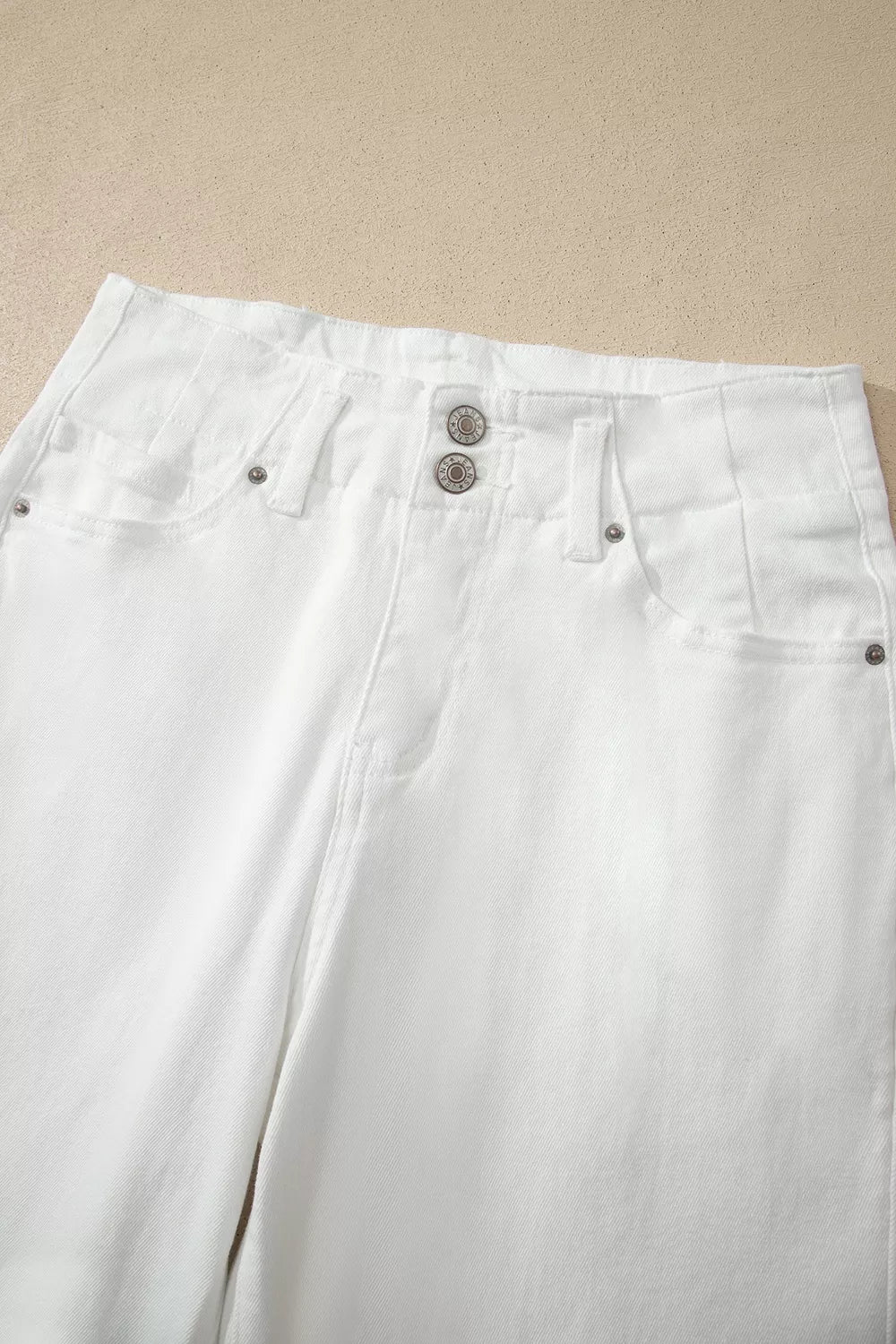 2-Button High Waist Wide Leg Jeans