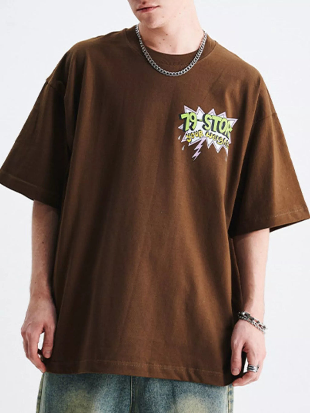 Men's Graphic Round Neck Short Sleeve T-Shirt