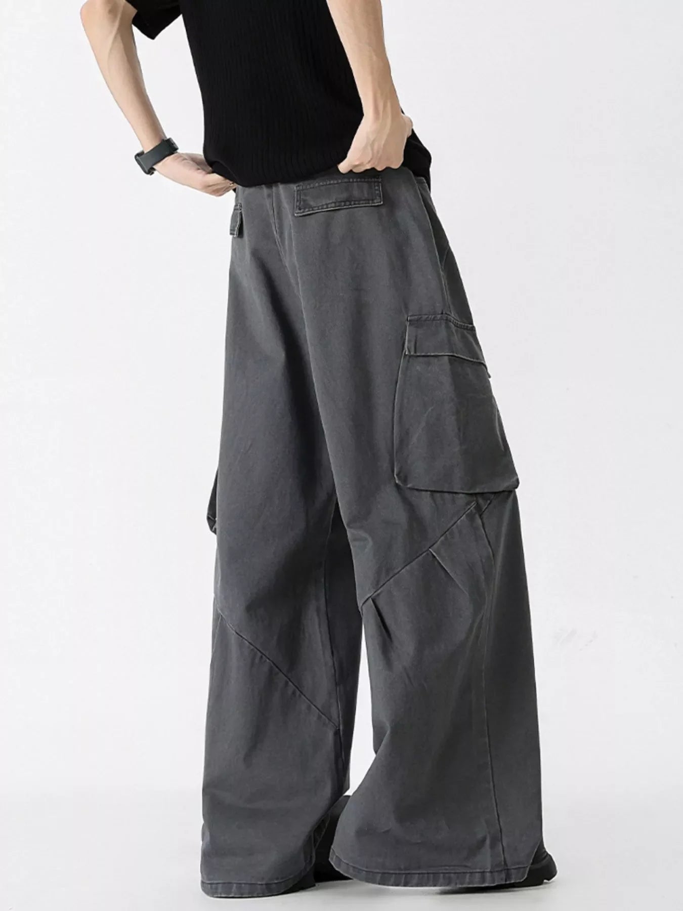 Men's Full Size Wide Leg Cargo Jeans Plus Size