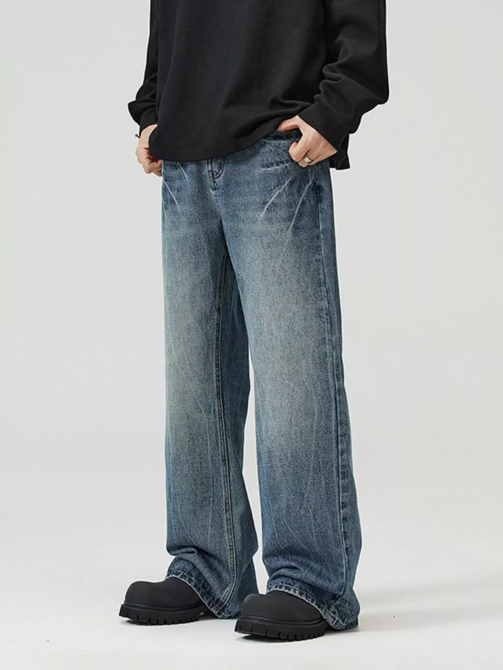 Men's Full Size Wide Leg Jeans Plus Size