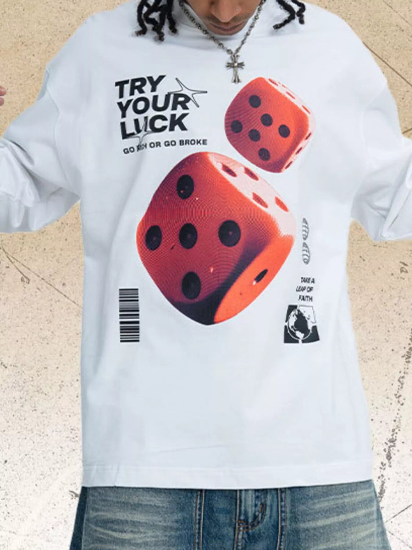 Men's Lucky Dice Graphic Long Sleeve T-Shirt