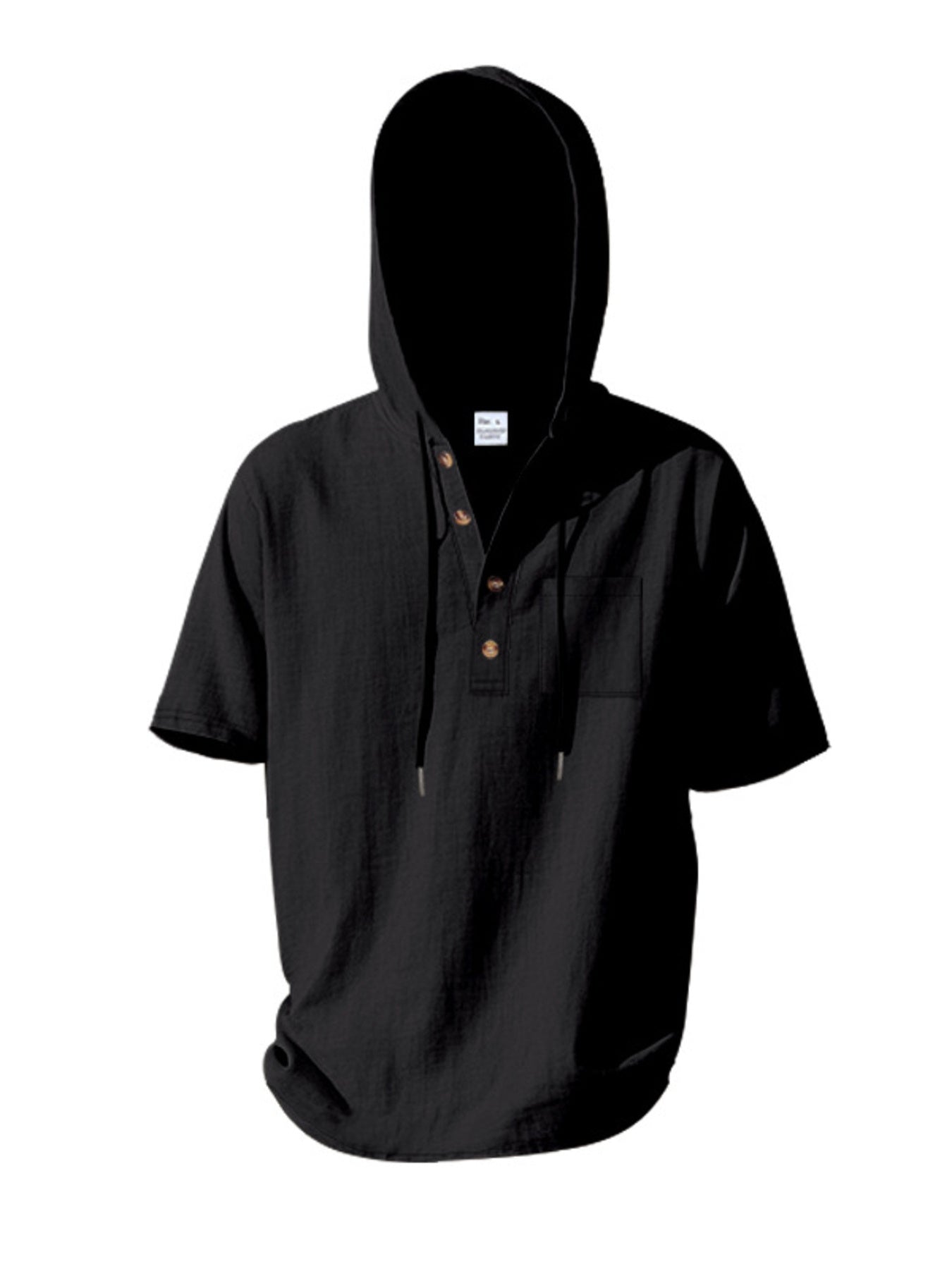 Men's Full Size Casual Short Sleeve Hooded Shirt Plus Size