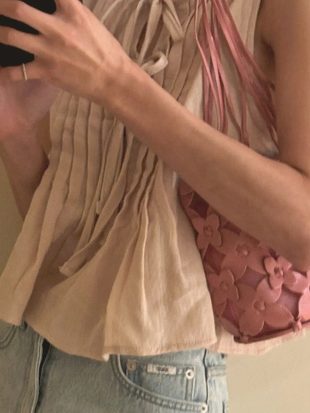 Tie-Front Sleeveless Summer Blouse