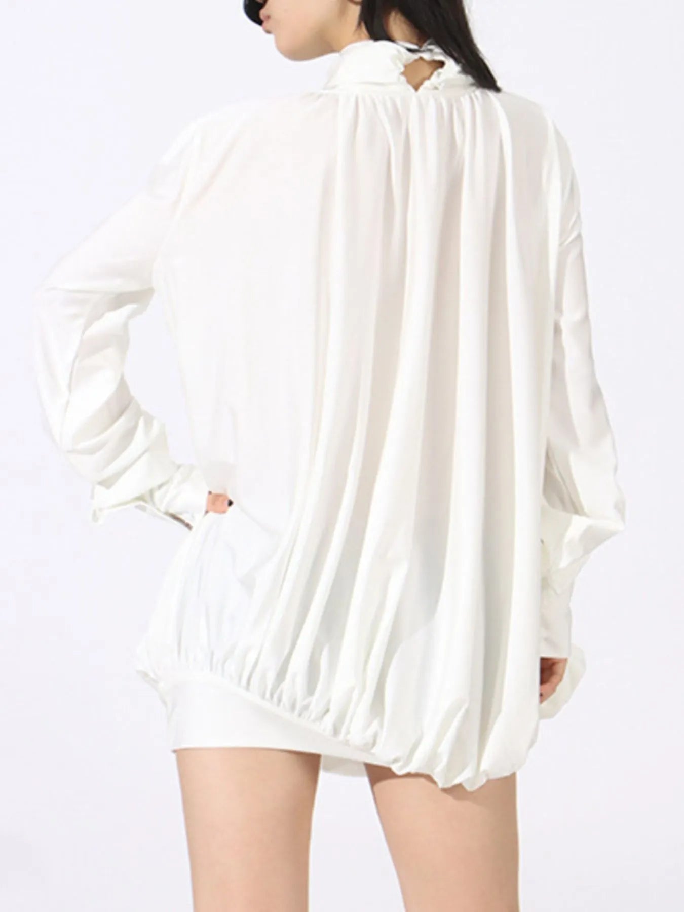 Ruched Long Sleeve Mini Dress