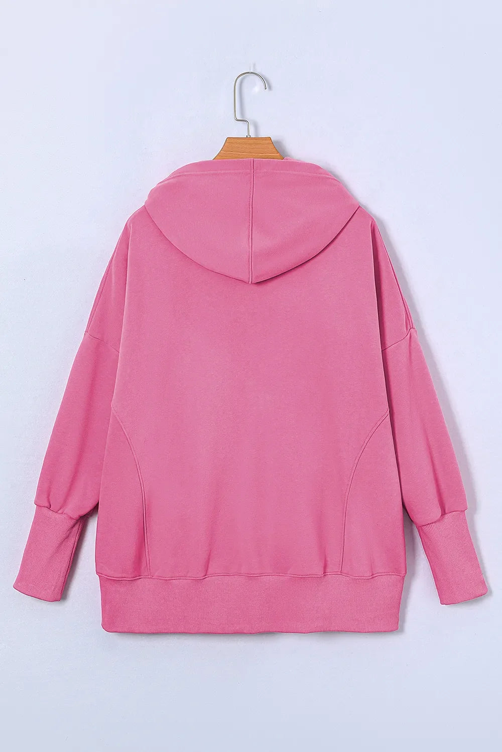 Quarter-Snap Dropped Shoulder Hoodie