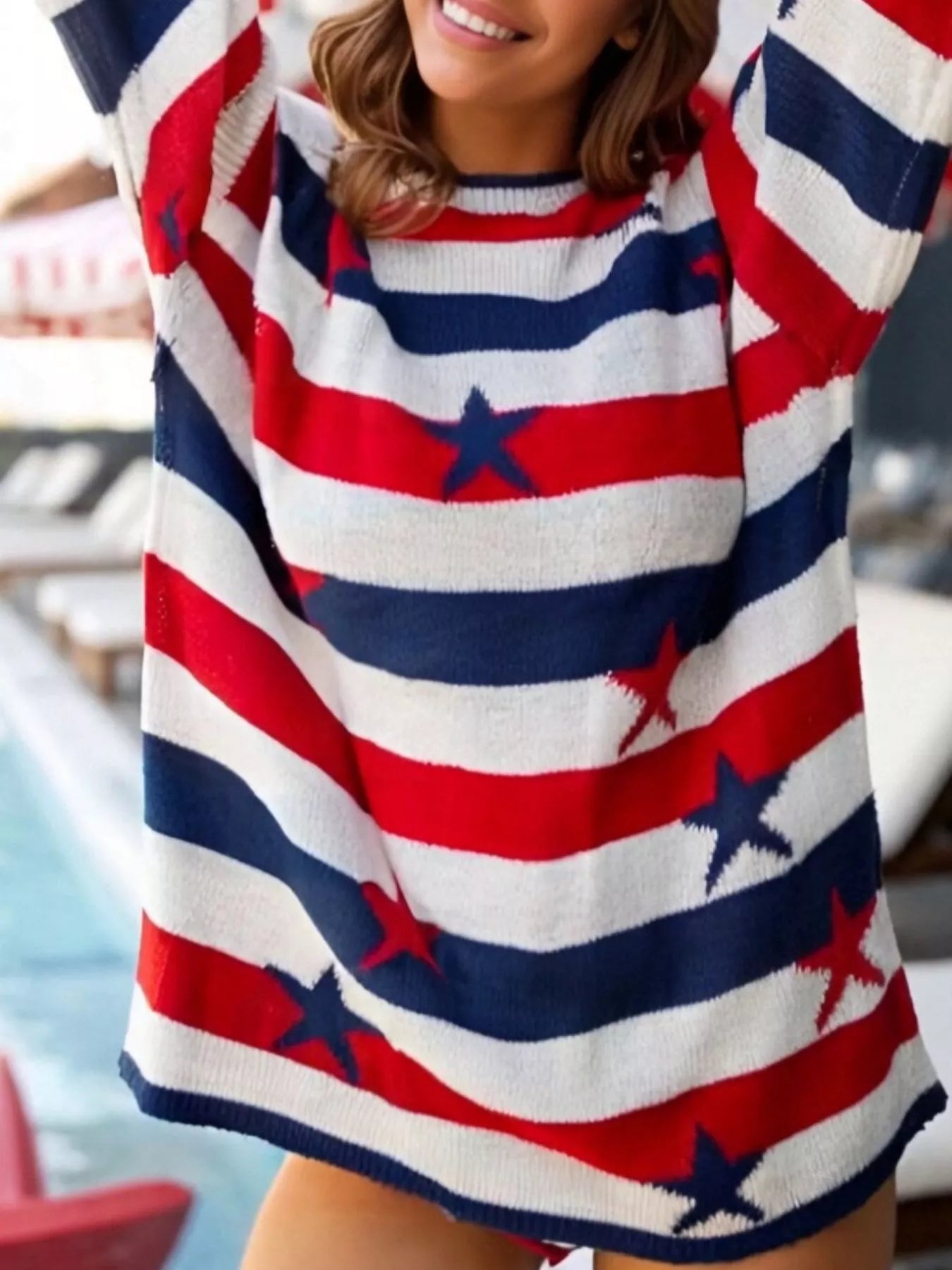 Stars and Stripes Long Sleeve Sweater