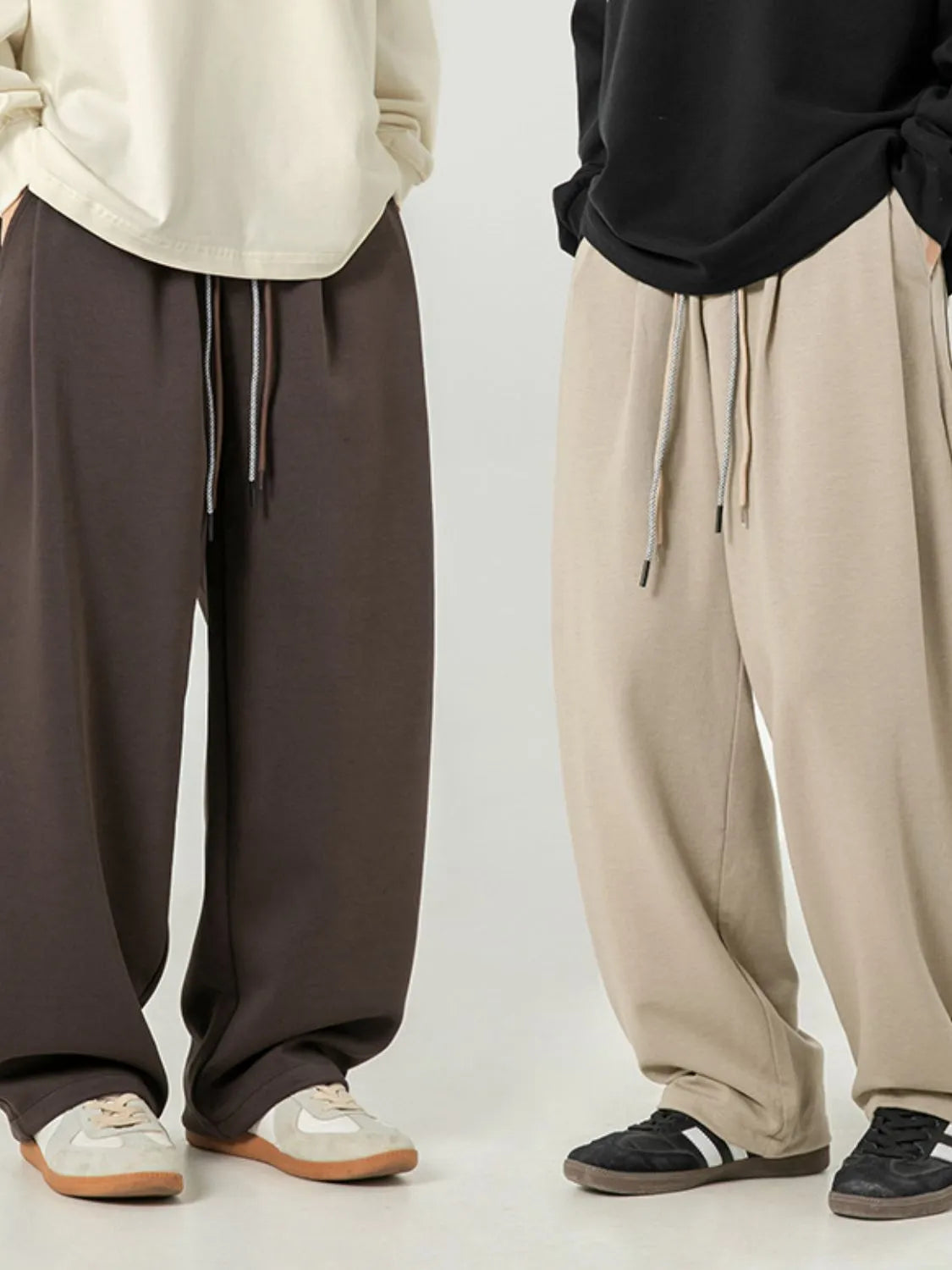 Men's Plus Size Drawstring Wide Leg Pants