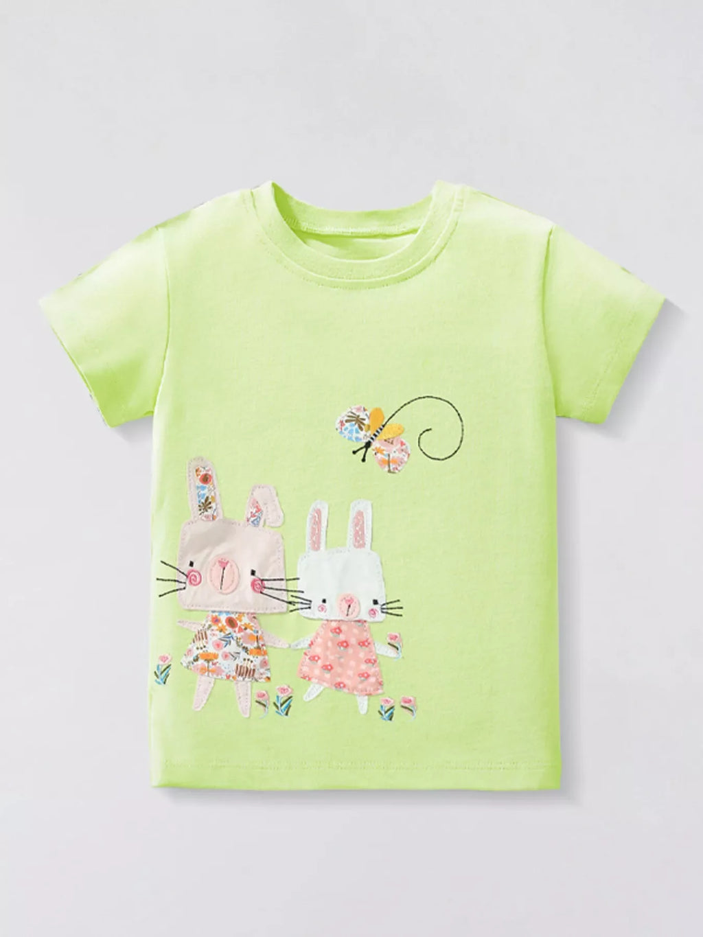 Children's Bunny Applique Short Sleeve T-Shirt