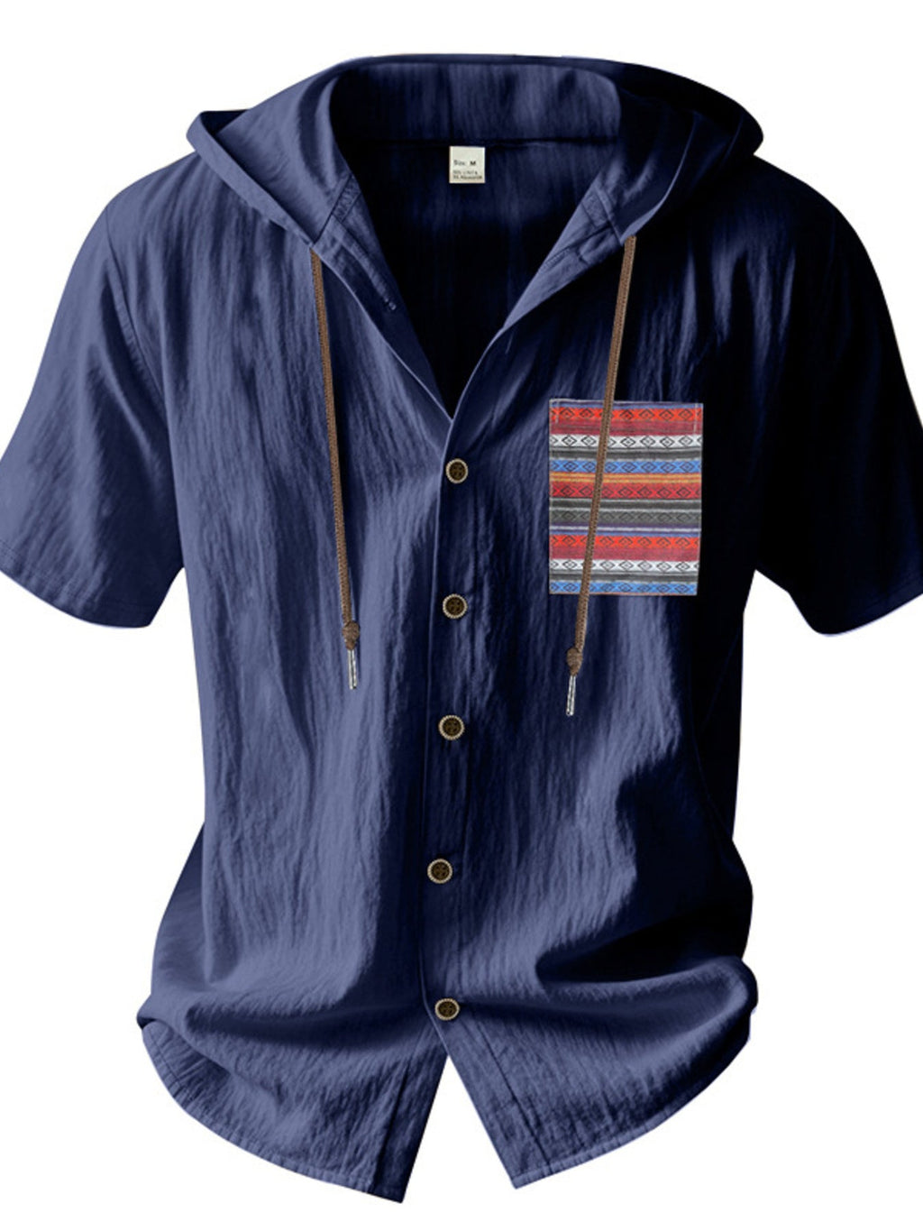 Men's Full Size Casual Hooded Short Sleeve Shirt Plus Size