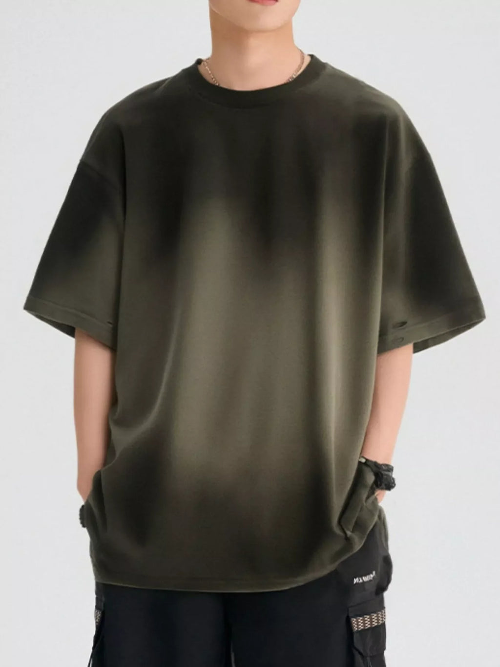 Men's Gradient Round Neck Oversized T-Shirt
