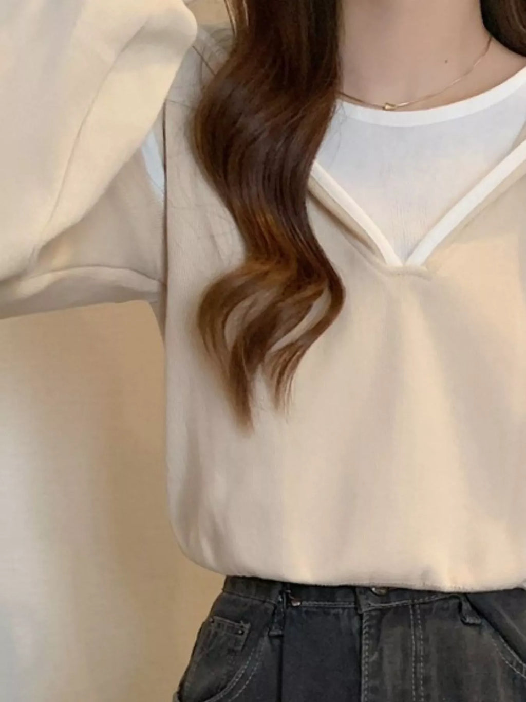 Contrast Trim Hooded Sweater