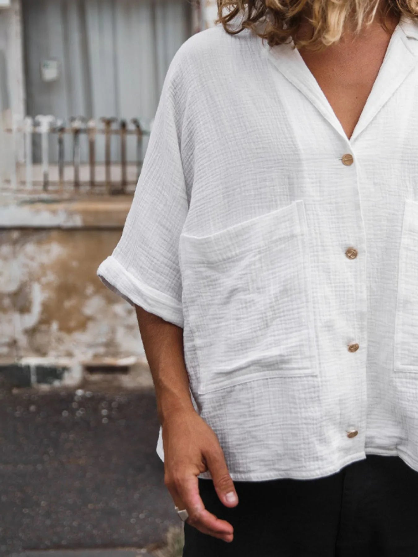 Men's Full Size Button Up Half Sleeve Shirt Plus Size