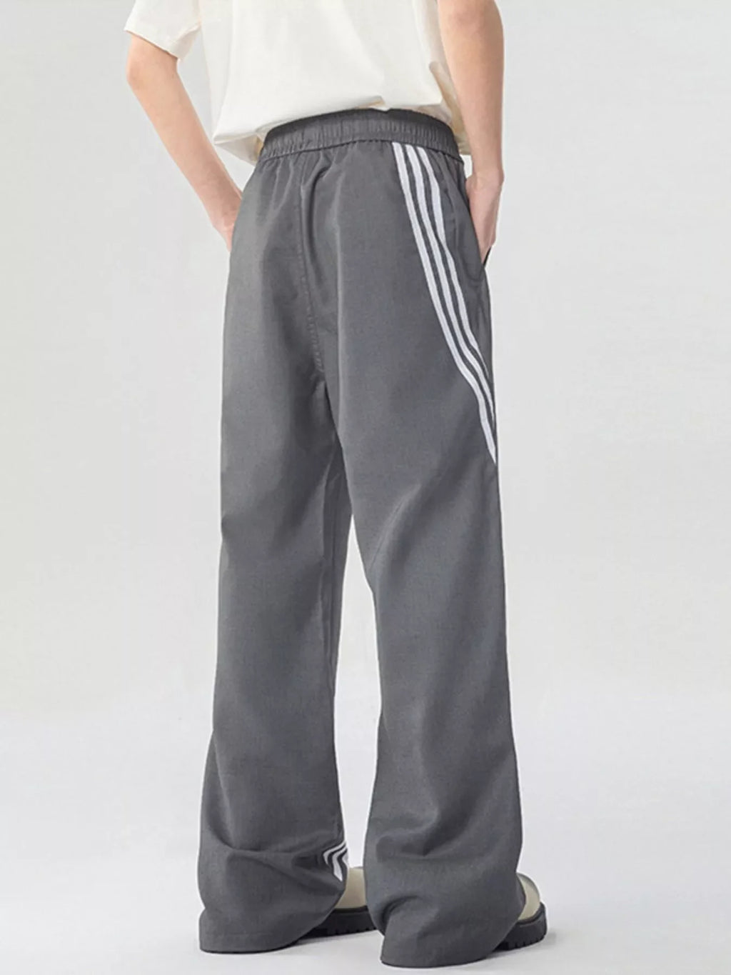 Men's Full Size Wide Leg Striped Casual Pants Plus Size