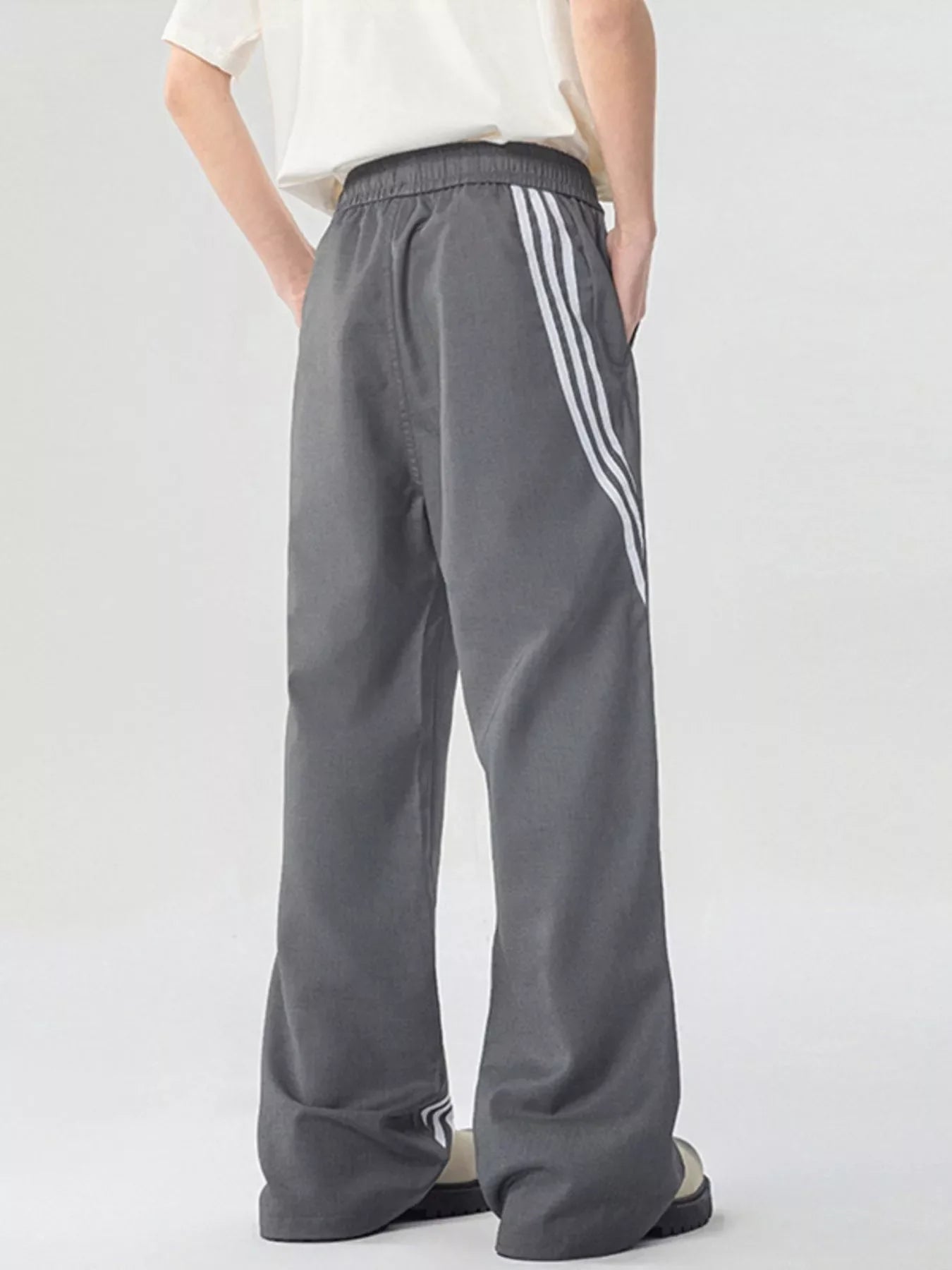 Men's Full Size Wide Leg Striped Casual Pants Plus Size